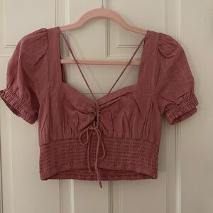 Cropped mauve pink top